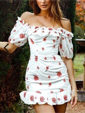 saints + secrets embroidered floral mini dress